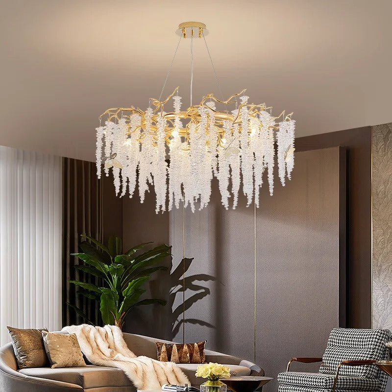 Inttox-✨🌳 Lustre Arbre en Cristal Moderne de Luxe | Décoration Intérieure Haut de Gamme 🏨💎