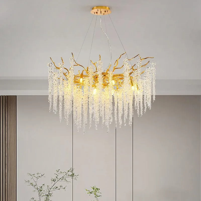 Inttox-✨🌳 Lustre Arbre en Cristal Moderne de Luxe | Décoration Intérieure Haut de Gamme 🏨💎
