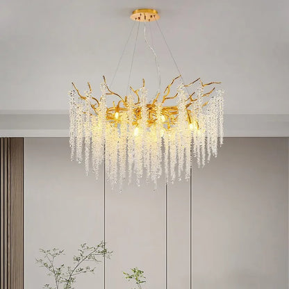 Inttox-✨🌳 Lustre Arbre en Cristal Moderne de Luxe | Décoration Intérieure Haut de Gamme 🏨💎