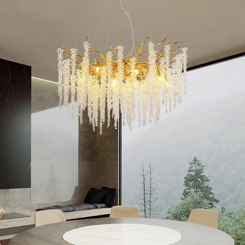 Inttox-✨🌳 Lustre Arbre en Cristal Moderne de Luxe | Décoration Intérieure Haut de Gamme 🏨💎