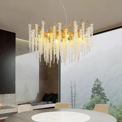 Inttox-✨🌳 Lustre Arbre en Cristal Moderne de Luxe | Décoration Intérieure Haut de Gamme 🏨💎