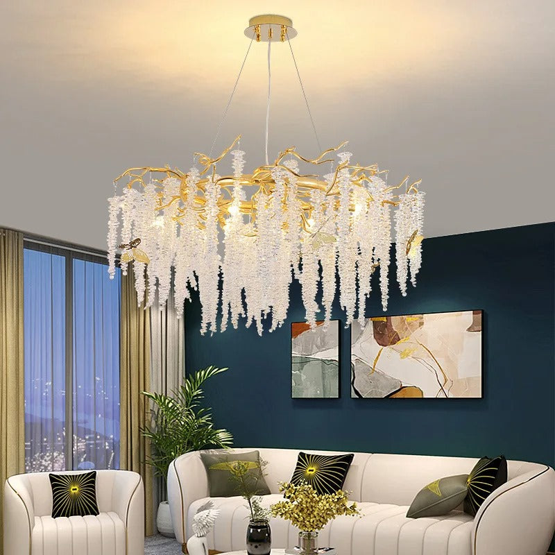 Inttox-✨🌳 Lustre Arbre en Cristal Moderne de Luxe | Décoration Intérieure Haut de Gamme 🏨💎
