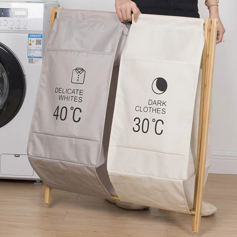 Inttox-🧺🌿 Panier à Linge Pliable en Bambou – Portable, Écologique & Élégant