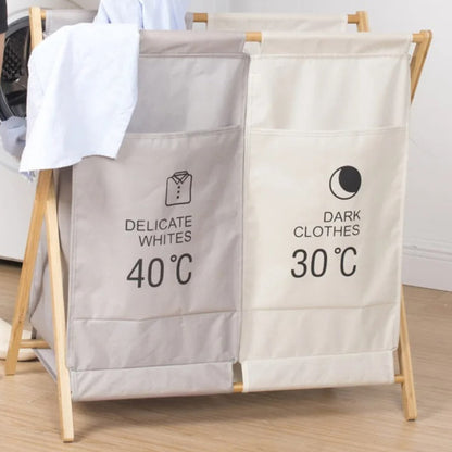 Inttox-🧺🌿 Panier à Linge Pliable en Bambou – Portable, Écologique & Élégant