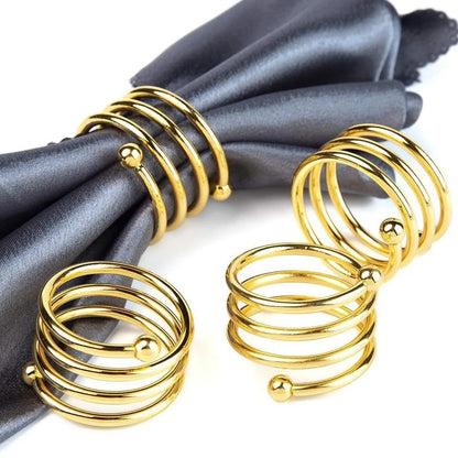 Inttox-✨💍 Anneaux de Serviette Dorés – Élégance Métallique pour Vos Tables