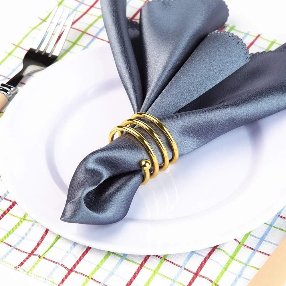 Inttox-✨💍 Anneaux de Serviette Dorés – Élégance Métallique pour Vos Tables