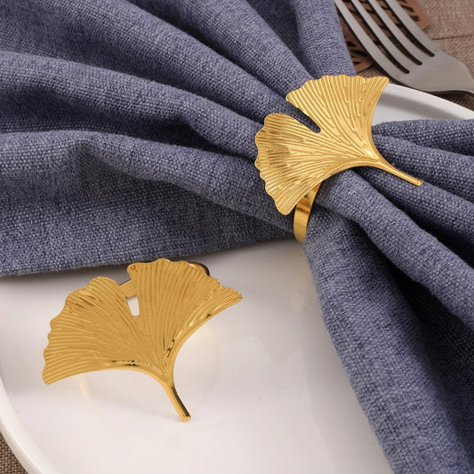 Inttox-🍃✨  Boucle de Serviette en Forme de Feuille  🍽️ 6 piece