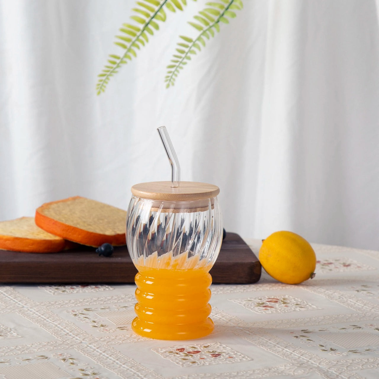 Inttox-🥤 Tasse en Verre Transparent Haute Qualité – 410ml 💎 6 piece