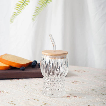 Inttox-🥤 Tasse en Verre Transparent Haute Qualité – 410ml 💎 6 piece