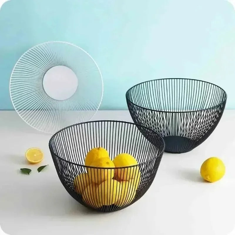 Inttox-🧺 Panier de Rangement Décoratif en Métal Noir 🖤 2 piece