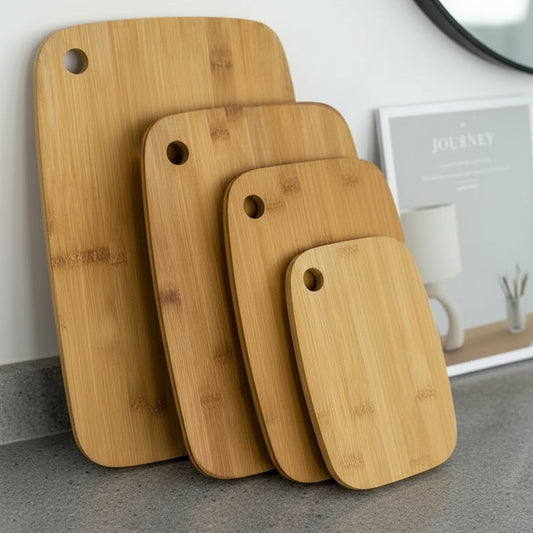 Inttox-Set de 3 Planches à Découper en Bambou Naturel