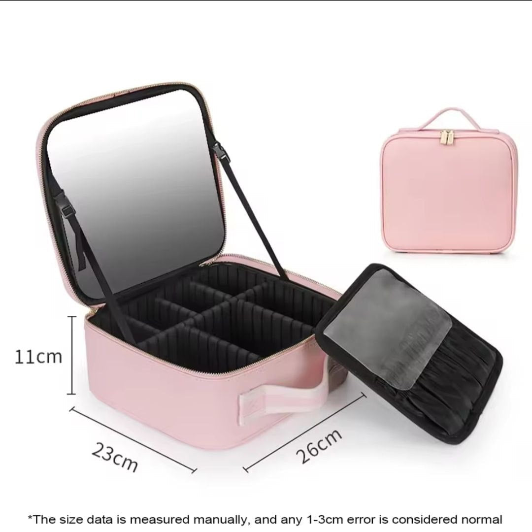 Inttox-💄 Sac de Maquillage avec Miroir Éclairé – Beauté & Praticité à Emporter 👜
