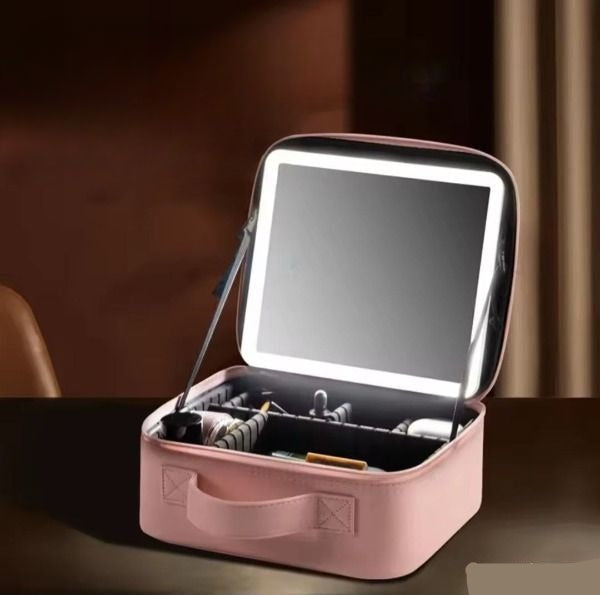 Inttox-💄 Sac de Maquillage avec Miroir Éclairé – Beauté & Praticité à Emporter 👜