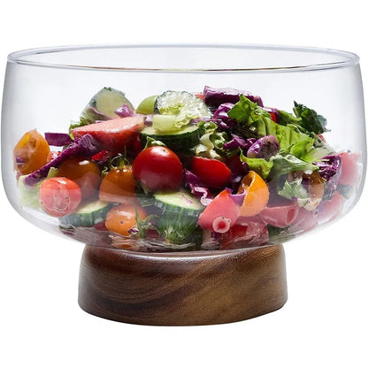 Inttox- Bol de Service Élégant à Pied pour Fruits, Salades & Desserts 🍓🍇