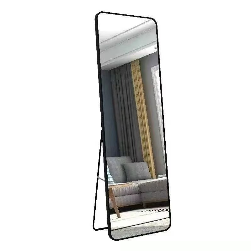 Inttox-💖 Miroir de Sol Plein Pied – Design Coin Arrondi ✨