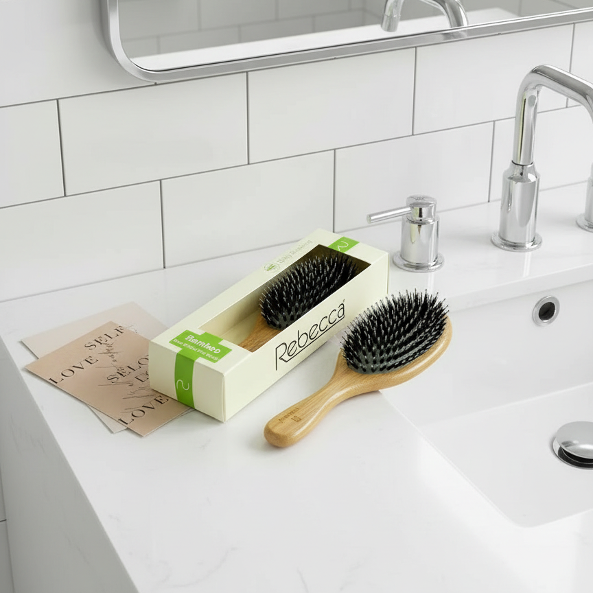 Inttox-Brosse à Cheveux Écologique en Bois