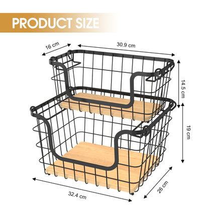 Inttox-Lot de 2 Paniers de Rangement Rectangulaires