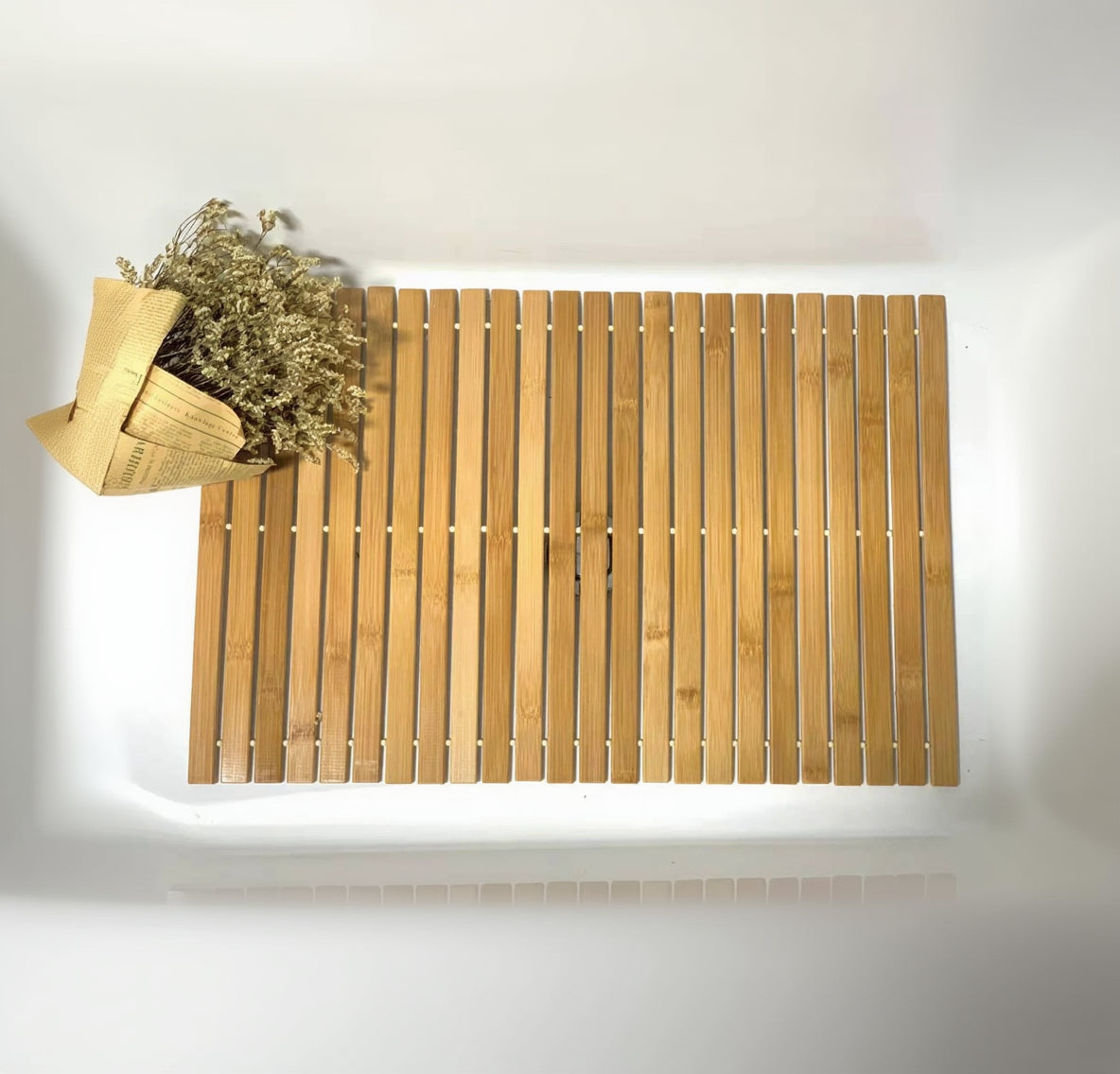 Inttox-Tapis de Bain en Bois Naturel INTTOX