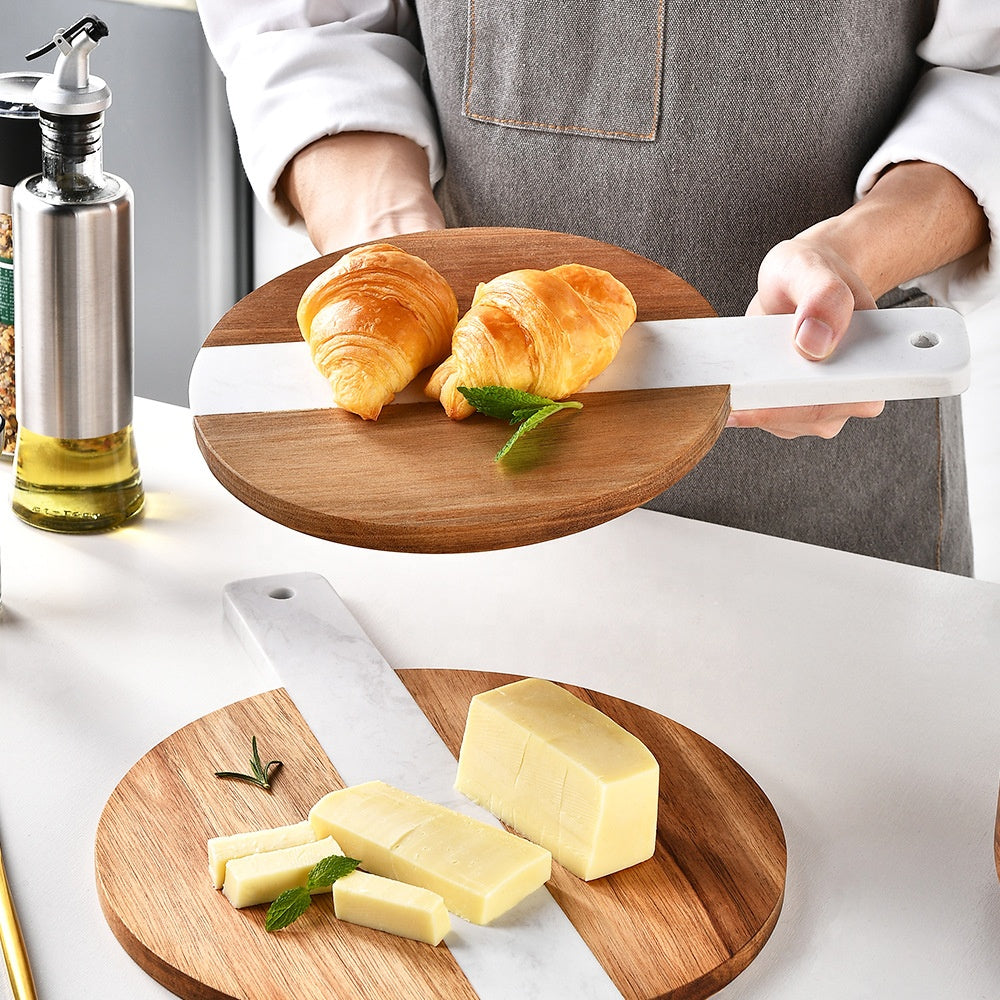 Inttox-Planche à Découper en Bois d’Acacia Naturel