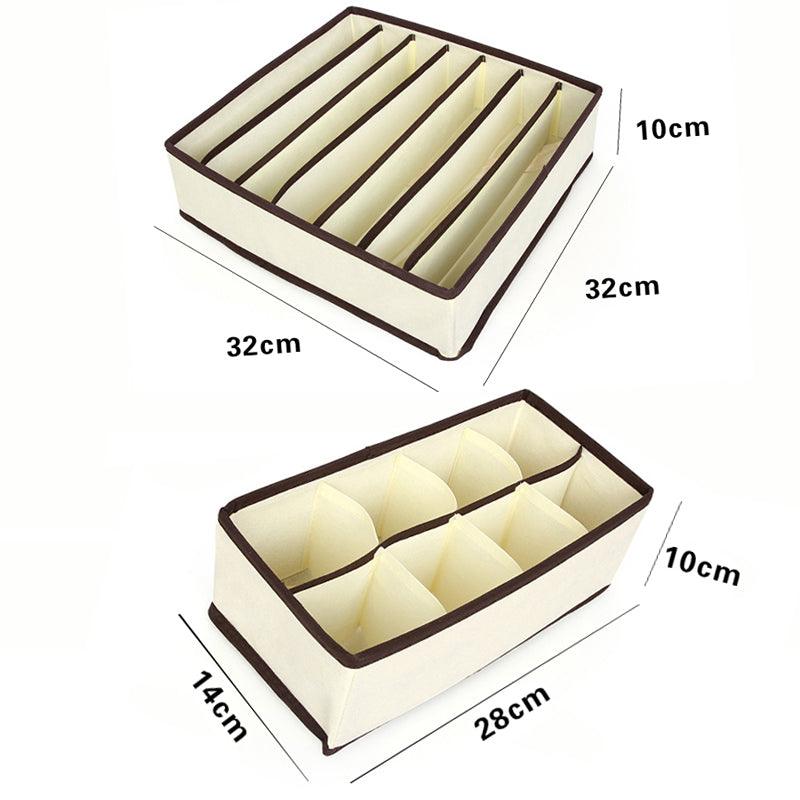 Inttox- Ensemble de 4 Boîtes de Rangement Pliables pour Chaussettes, Sous-vêtements et Soutiens-gorge - Inttox