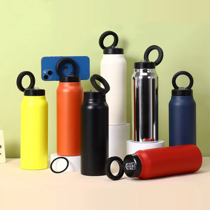 Inttox-🥤 Bouteille Thermos  avec Couvercle Magnétique & Support Téléphone 📱✨