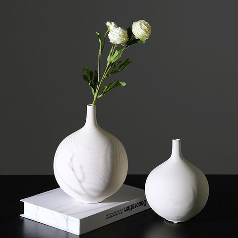 Inttox- Vase Blanc Créatif INS Nordique en Céramique 2 piece - Inttox