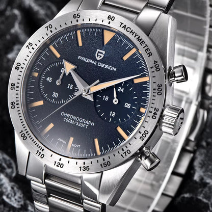 ⌚ PAGANI DESIGN – Montre de Luxe Rétro 🕰️ pour Homme | Chronographe Sport 🏁 | Mouvement Quartz & Verre Saphir 💎 | Étanche 100M 🌊 – Nouvelle Collection