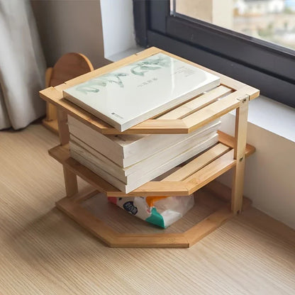 Inttox-🌿 Étagère en Bambou 2 Niveaux – Élégance Naturelle pour Bureau, Cuisine ou Déco