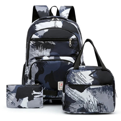 Inttox-🎒🍱✏️  Sac à dos, boîte à lunch étanche & trousse - 3 pièces