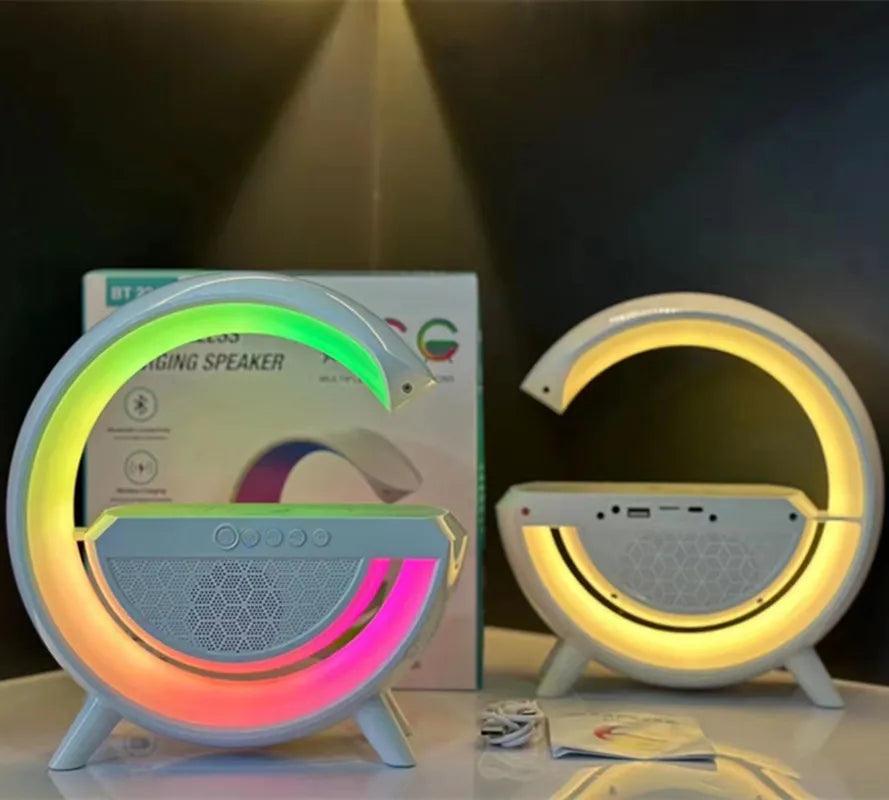 Inttox-Lampe LED RGB Intelligente avec Chargeur sans fil et Haut-Parleur Bluetooth - Inttox