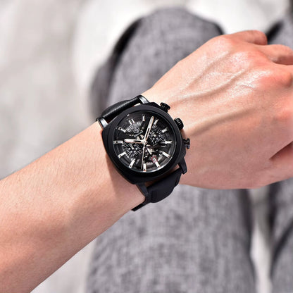 ⌚ BENYAR – Montre à Quartz Étanche pour Homme 💧 | Chronographe Décontracté 🕒 | Cadran Lumineux 🌙 | Mode & Sport 👔 | 50M | 43mm