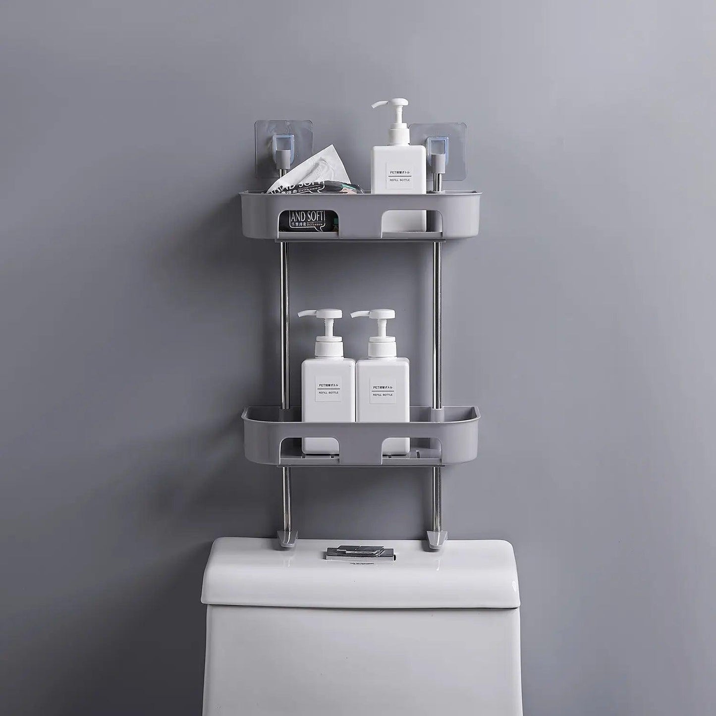 Inttox-Support de Lavage Multicouche sans Perforation pour Salle de Bains - Étagère de Toilette Murale