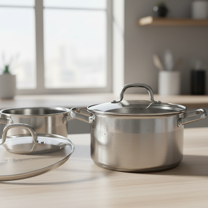 Pack 4 Pièces Ensemble de Casseroles et Faitouts Baboo Goo.by en Acier Inoxydable
