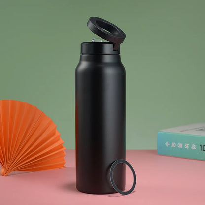 Inttox-🥤 Bouteille Thermos  avec Couvercle Magnétique & Support Téléphone 📱✨