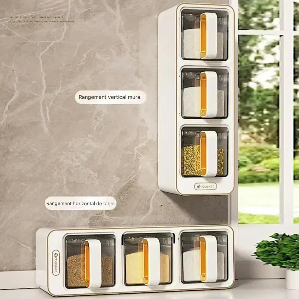 Inttox-Coffret d’Assaisonnement Mural avec Cuillères – Organisateur de Cuisine Moderne 🧺🍽️