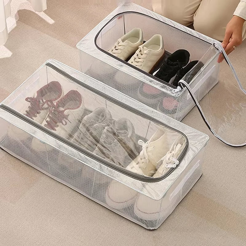 Inttox-Boîte de rangement transparente avec ouvertures double face, idéale pour chaussures et accessoires 👟