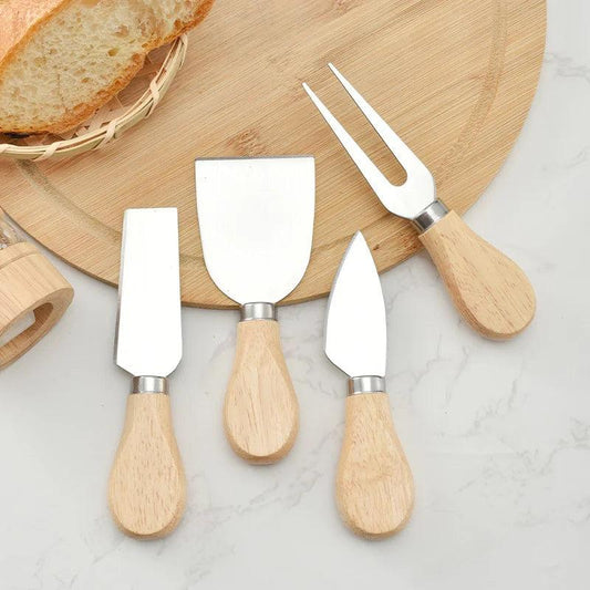 Inttox-Trancheur de Fromage avec Manche en Bois, Coupe-Beurre Éplucheur pour la Cuisine Domestique, Outil de Cuisine 4 Pièces