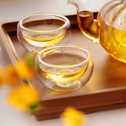 Inttox-Tasse en Verre à Double Paroi Transparente Faite à la Main - 50ml