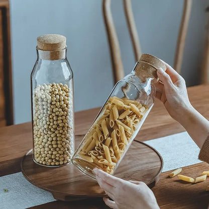 Inttox-Bocaux scellés en verre borosilicaté de qualité alimentaire avec couvercle en liège