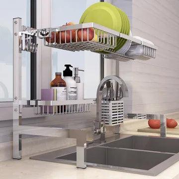 Inttox-Rangement intégré en acier inoxydable T1, égouttoir multifonctionnel, accessoires de cuisine et vaisselle de bricolage