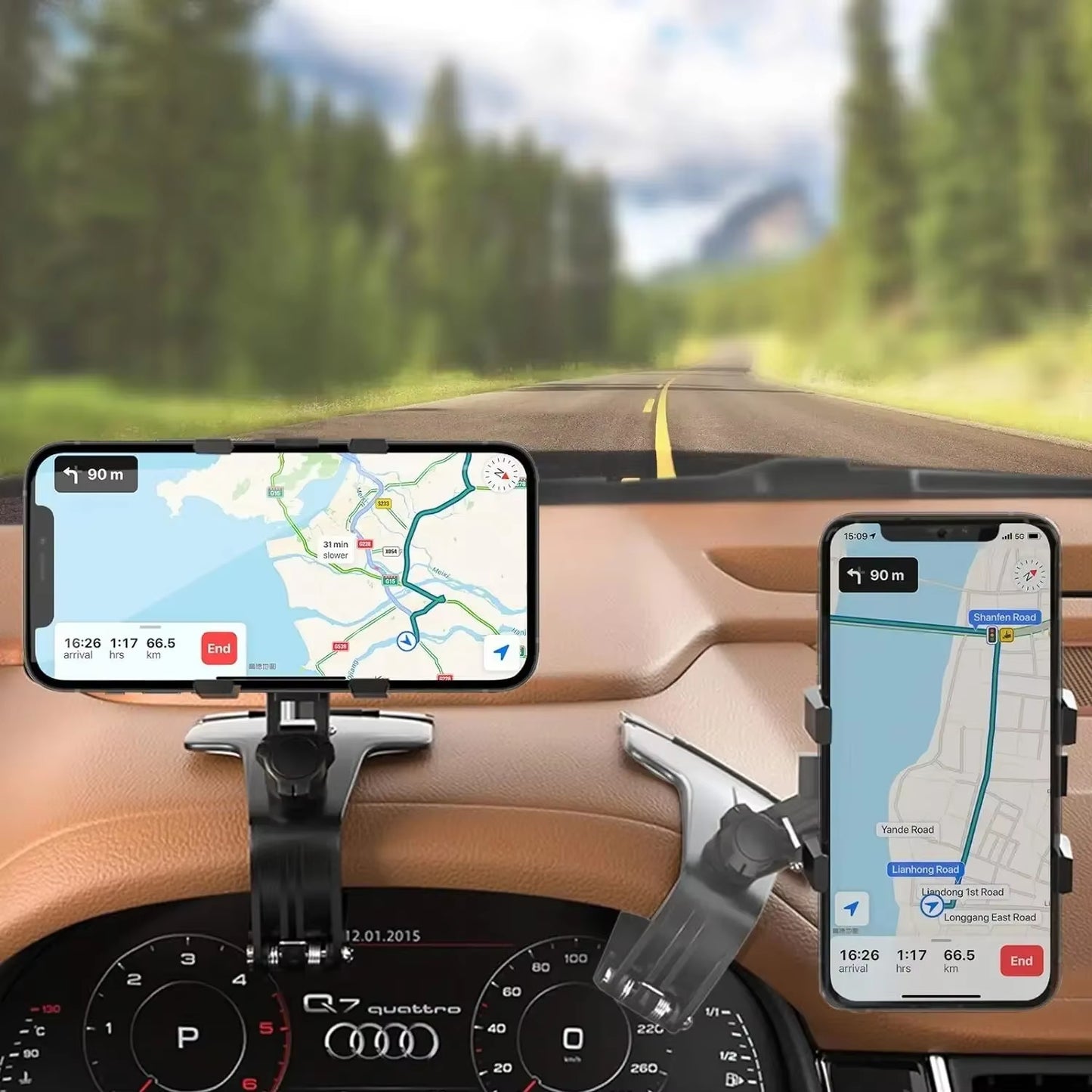 Inttox-🚗📱 Support de Téléphone de Voiture Rotatif à 1200° avec Grande Pince