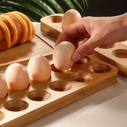 Inttox- Porte-Œufs en Bambou Naturel – Design Rectangulaire Épuré 🍳🌿