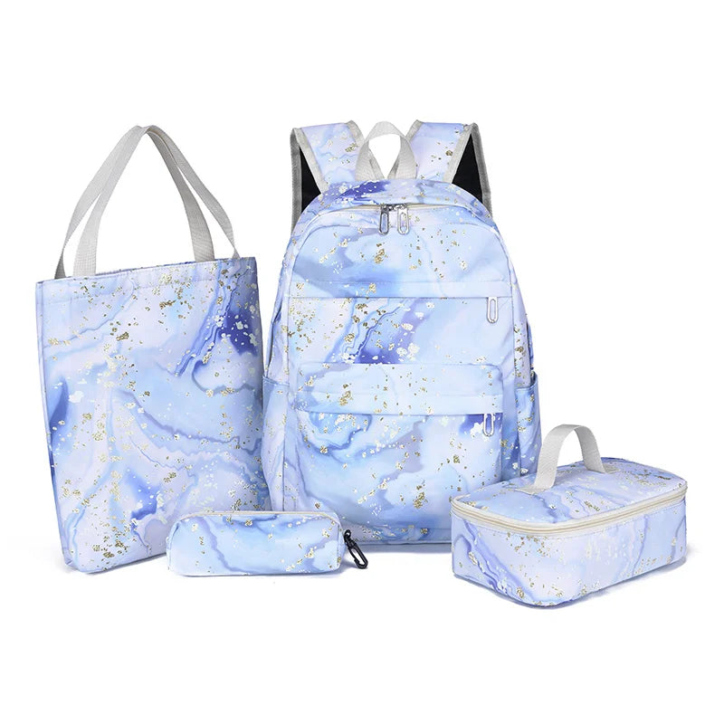 Inttox-🎒🦄 Sac à Dos 4-en-1 Mignon – Ensemble École Enfant & Femme