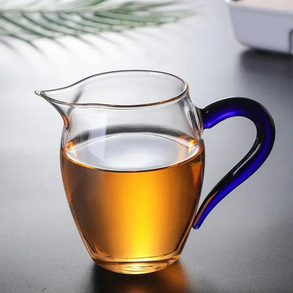 Inttox-Tasse à Thé en Verre Borosilicaté avec Poignée Colorée 350ml