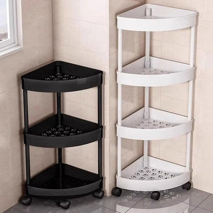 Inttox-Étagère d'Angle Mobile Multicouche pour Cuisine et Salle de Bain - Rangement Vertical du Plafond au Sol