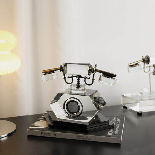 Inttox-Téléphone Vintage en Cristal – Modèle Rétro Filaire Décoratif pour Salon & Cadeaux Classiques