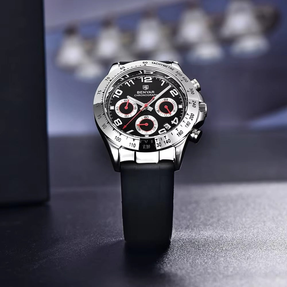 ⌚ BENYAR – Montre de Sport Homme 🏅 | Acier Inoxydable 🔩 | Quartz Chronographe ⏱️ | Étanche 3 ATM 💧 | Marque Supérieure ⭐ | Style Mode 👔