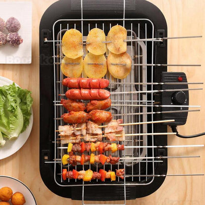 Inttox-Grill Barbecue Électrique Sans Fumée, Rôtissoire à Viande, Sans Carbone pour Utilisation Intérieure