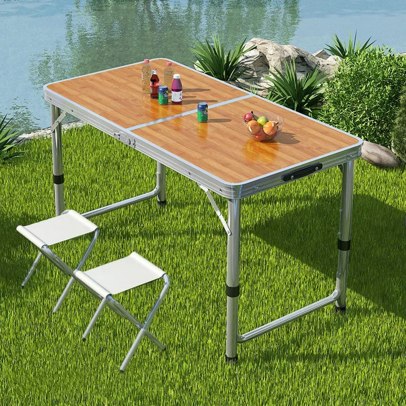 Inttox-🏕️ Table de Camping Pliable en Bambou