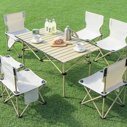 Inttox-🍽️🪑 Ensemble Table & Chaises de Camping Pliantes – Portable & Léger